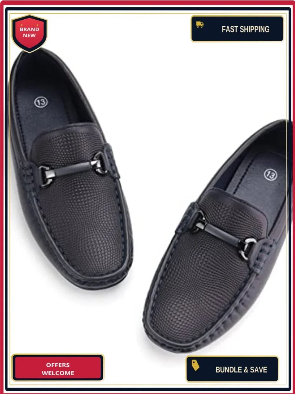 Kids Penny Loafer Slip-On Mocc Boys Dress Shoes Faux Leather